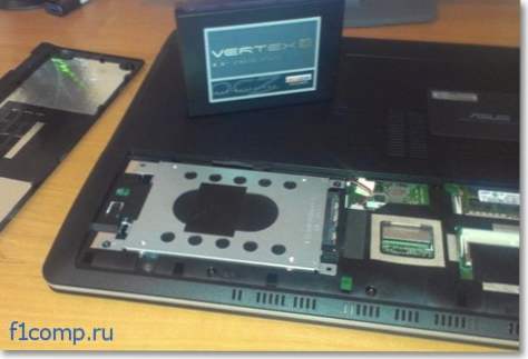 Установка SSD накопичувача в ноутбук замість жорсткого диска [на прикладі ноутбука Asus K56CM і SSD Vertex 4]